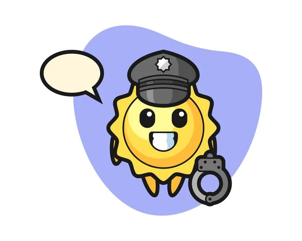 Sun Cartoon Police — Stock Vector