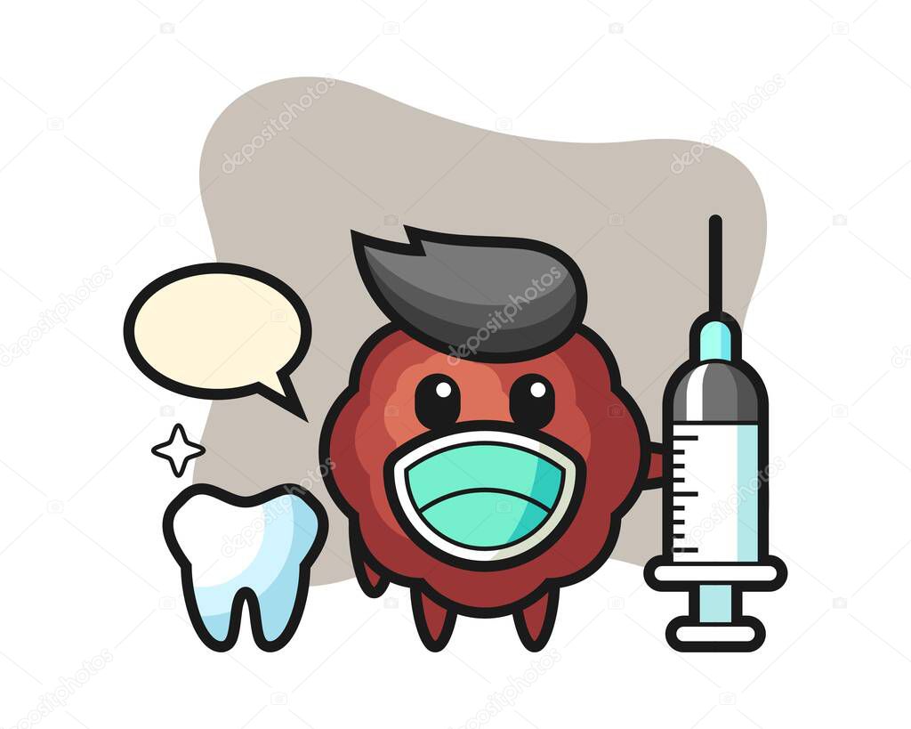 Meatball cartoon as a dentist