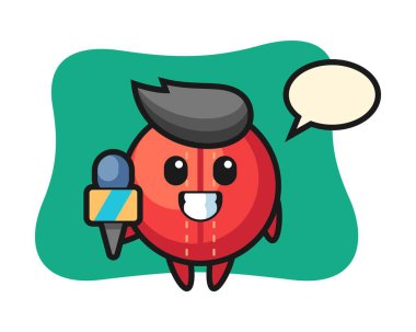 Haber muhabiri olarak kriket topu çizgi filmi