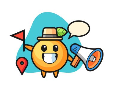 Tur rehberi olarak turuncu meyve çizgi filmi