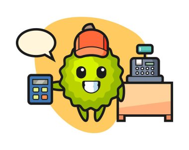 Kasiyer olarak Durian çizgi filmi