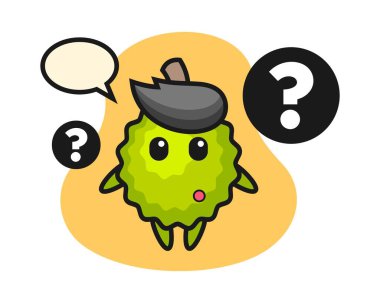 Soru işareti olan Durian karikatürü