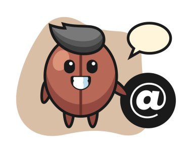 Kahve çekirdeği karikatürü sembolün yanında duruyor.