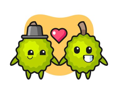 Durian çift çizgi filmi aşık olur.