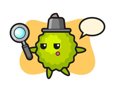 Büyüteçle Durian çizgi filmi arıyor.