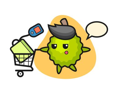 Alışveriş arabalı Durian çizgi filmi.