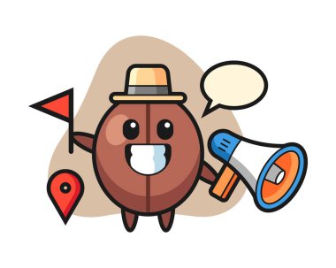 Tur rehberi olarak kahve çekirdeği çizgi filmi