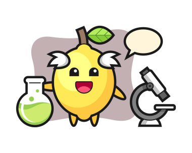 Bir bilim adamı olarak limon maskotu karakteri