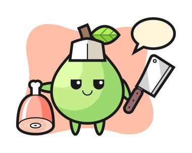 Guava karakterinin bir kasap olarak resmedilmesi