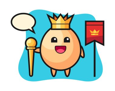 Bir kral olarak yumurtanın maskot karikatürü