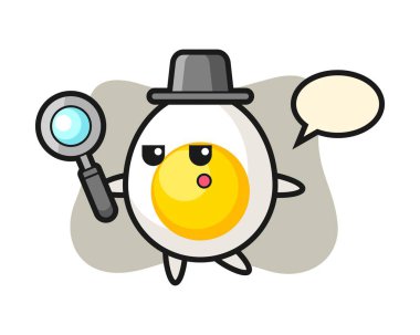 Haşlanmış yumurta çizgi film karakteri büyüteçle arıyor