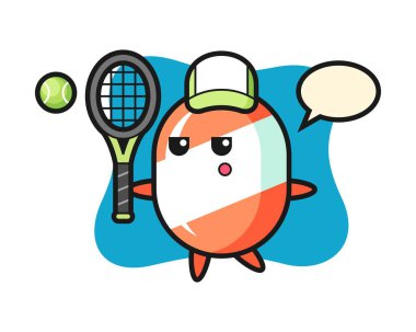 Tenis oyuncusu olarak çizgi film karakteri