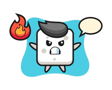 Kızgın jestli şeker küplü karakter karikatürü