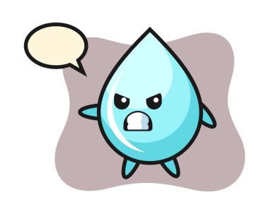 Su damlası karate dövüşçüsü olarak karikatür çizimi