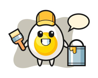 Bir ressam olarak haşlanmış yumurtanın çizimi