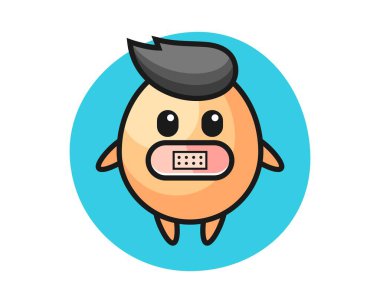 Ağzı bantlı yumurta çizimi.