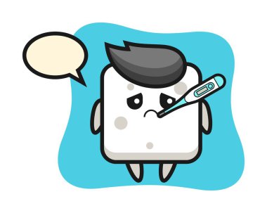 Ateşli şeker küpü maskotu karakteri