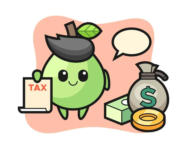 Karakter Cartoon Van Guava Als Accountant — Stockvector