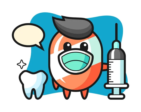 Caráter Mascote Doces Como Dentista —  Vetores de Stock