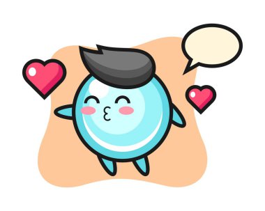 Öpücük jestli baloncuk karakteri.