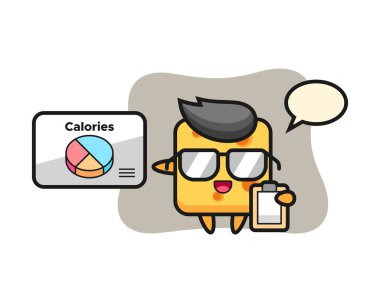 Peynir maskotunun bir diyet olarak tasviri