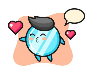 Öpüşme hareketi olan bir çizgi film karakteri.