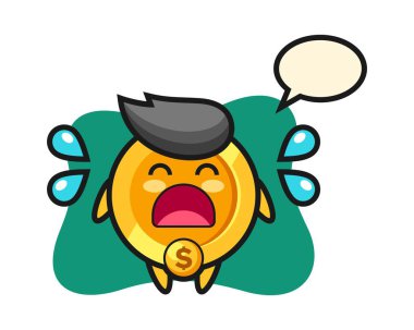 Dolar madeni para karikatürü çizimi ve ağlama hareketi