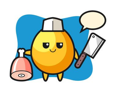 Bir kasap olarak Altın Yumurta karakteri tasviri