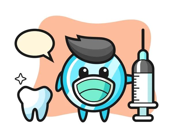 Caráter Mascote Espelho Como Dentista —  Vetores de Stock