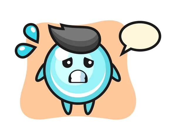 Bubble Mascot Character Afraid Gesture — Stock Vector