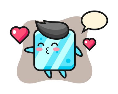 Öpücük jestli buz küpü karakteri çizgi filmi