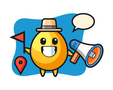 Tur rehberi olarak Altın Yumurta karikatürü.