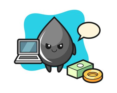 Hacker olarak yağ damlasının maskot çizimi