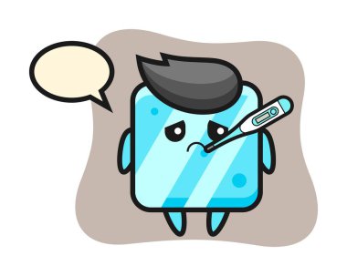 Ateşli buz küpü maskotu karakteri