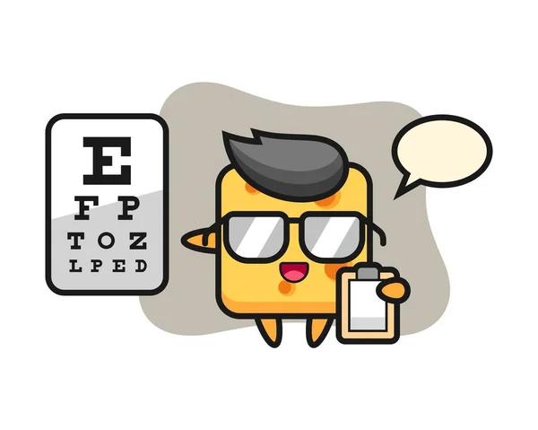 Illustration Von Käse Maskottchen Als Augenheilkunde — Stockvektor