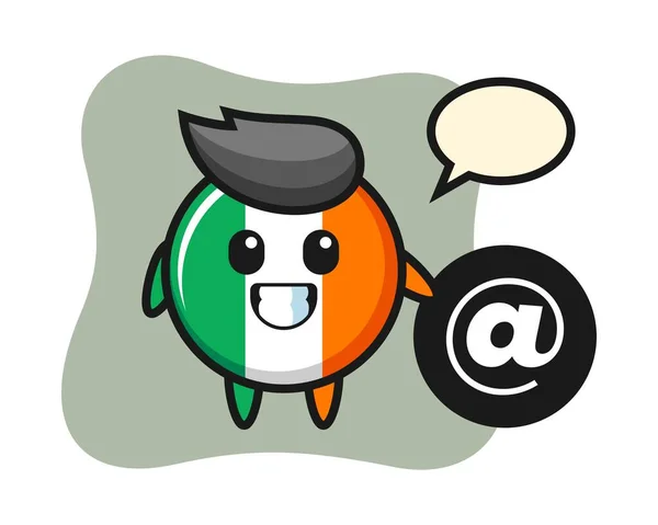 Karikatur Eines Abzeichens Der Irischen Flagge Neben Dem Symbol — Stockvektor