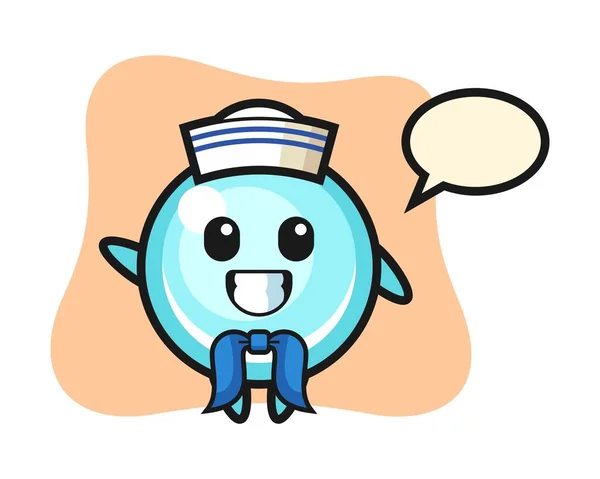 Mascote Personagem Bolha Como Homem Marinheiro —  Vetores de Stock