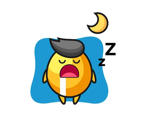 Golden Egg Character Illustration Sleeping Night — Stock Vector