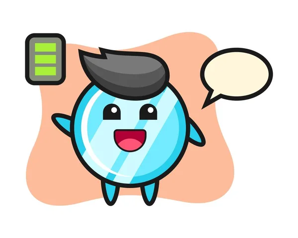 Espelho Mascote Personagem Com Gesto Energético —  Vetores de Stock