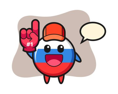 Rusya bayrak illüstrasyon karikatürü 1 numaralı hayran eldiveni