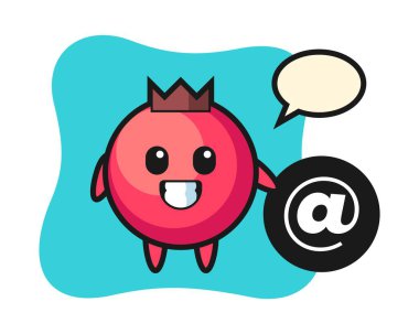 Sembolün yanında duran yaban mersininin çizgi film çizimi