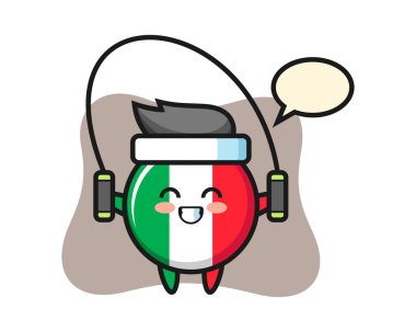 İp atlayan İtalya bayrağı karakteri 