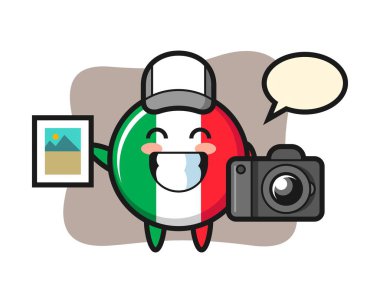 Bir fotoğrafçı olarak İtalya bayrak rozeti tasviri