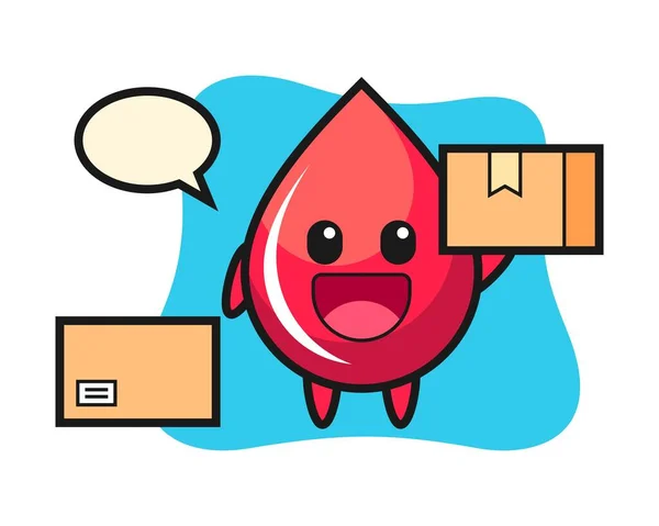 Mascot Εικόνα Της Σταγόνας Του Αίματος Ταχυδρόμος — Διανυσματικό Αρχείο
