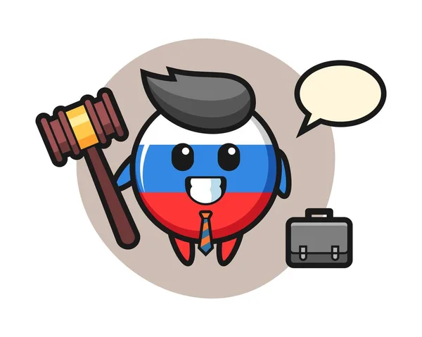 Illustration Russia Flag Badge Mascot Lawyer — Stock Vector