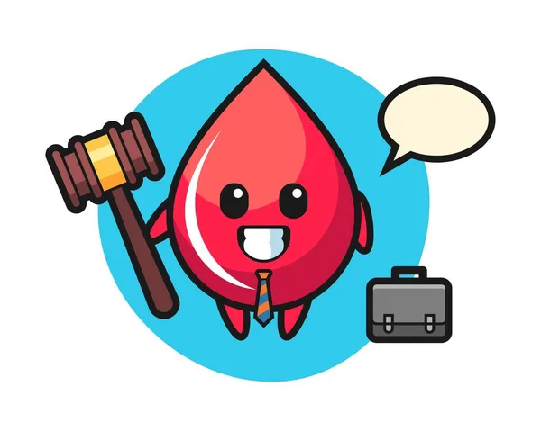 Εικονογράφηση Της Μασκότ Σταγόνα Αίματος Δικηγόρος — Διανυσματικό Αρχείο