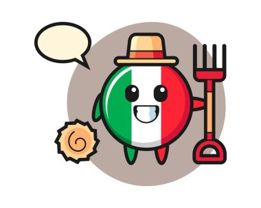 Bir çiftçi olarak İtalyan bayrağı rozetinin maskotu.