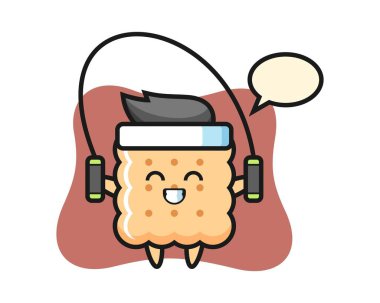 İp atlayan kraker karakteri çizgi filmi 