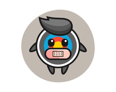 Ağzı bantlı hedef okçuluğun karikatür çizimi