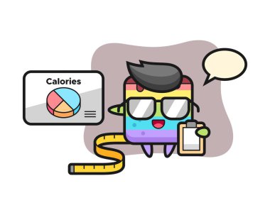 Gökkuşağı pasta maskotunun beslenme şekli.